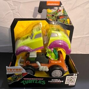 Funrise TMNT Shell Smashers Donatello Kids Green New Damaged Box Crash Car Toy